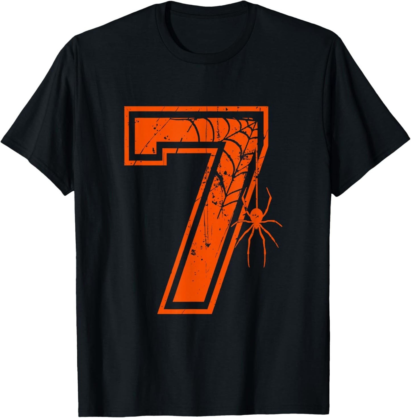 Number 7 67 Meme Halloween Spider Costume Matching Group T-Shirt - T-Shirt | Black