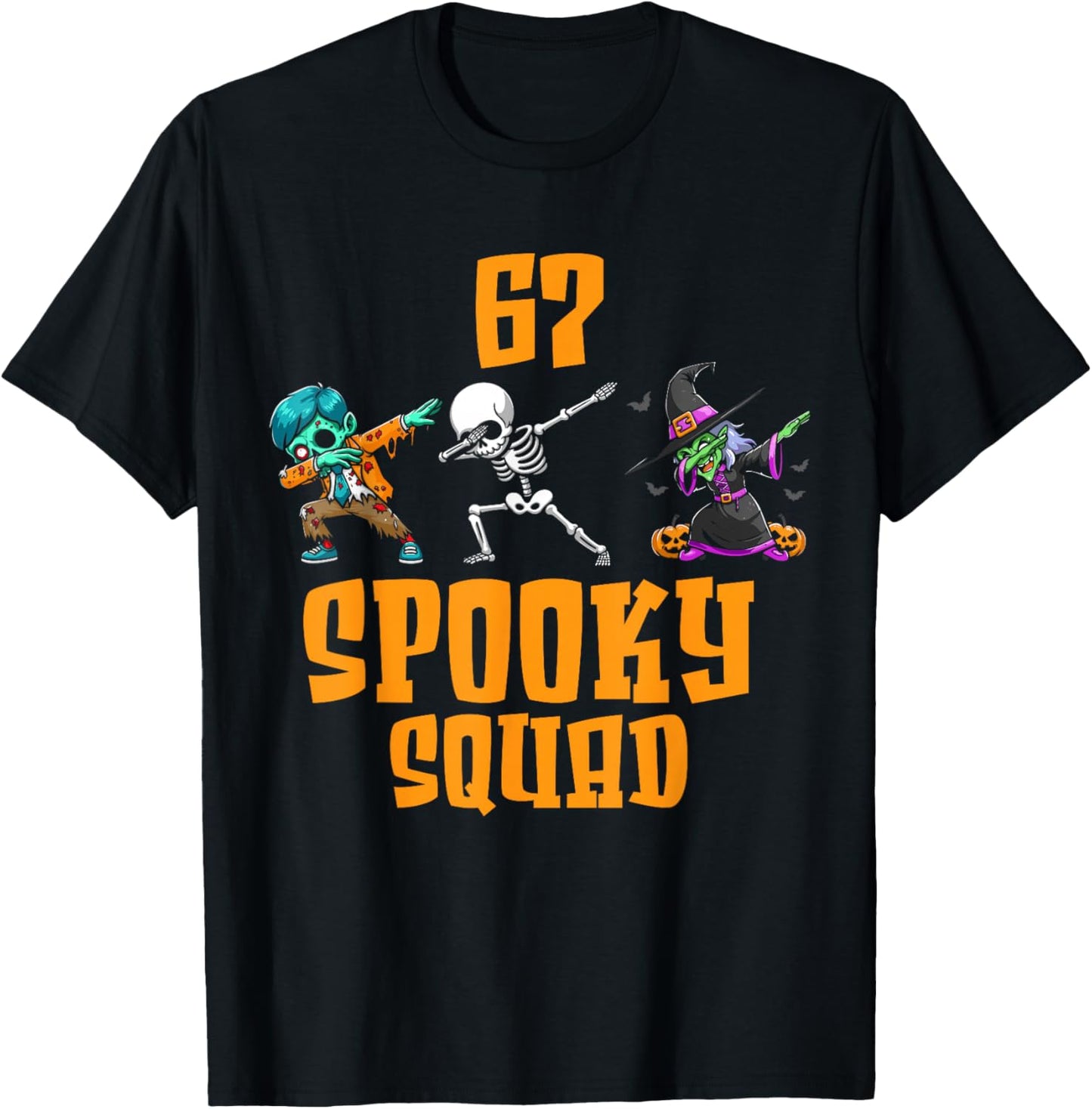 6 7 Halloween 67 Meme six Seven 6 7 Spooky Squad Halloween T-Shirt - T-Shirt | Black