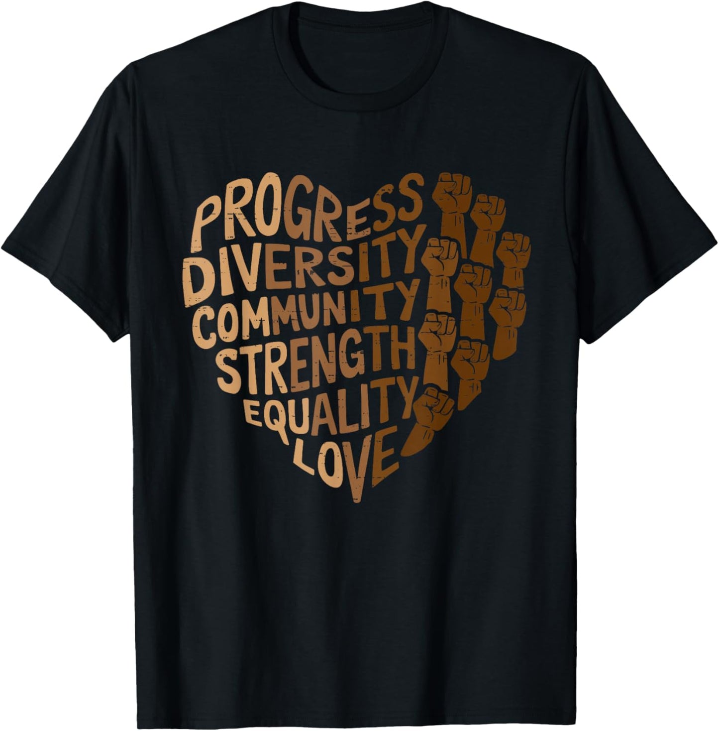 Progress Diversity Equity Black History Melanin Girls T-Shirt - T-Shirt | Black