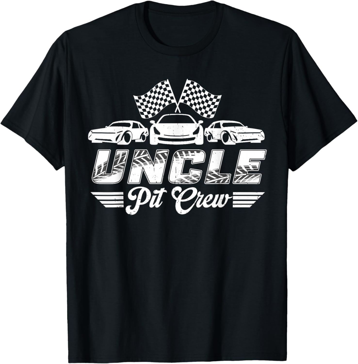Uncle Pit Crew Birthday Party Race Car Lover T-Shirt - T-Shirt | Black