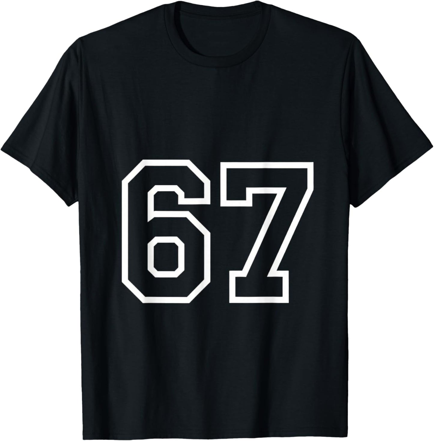 Number 67 Numbered Uniform Sports Jersey Team 67th Birthday T-Shirt - T-Shirt | Black