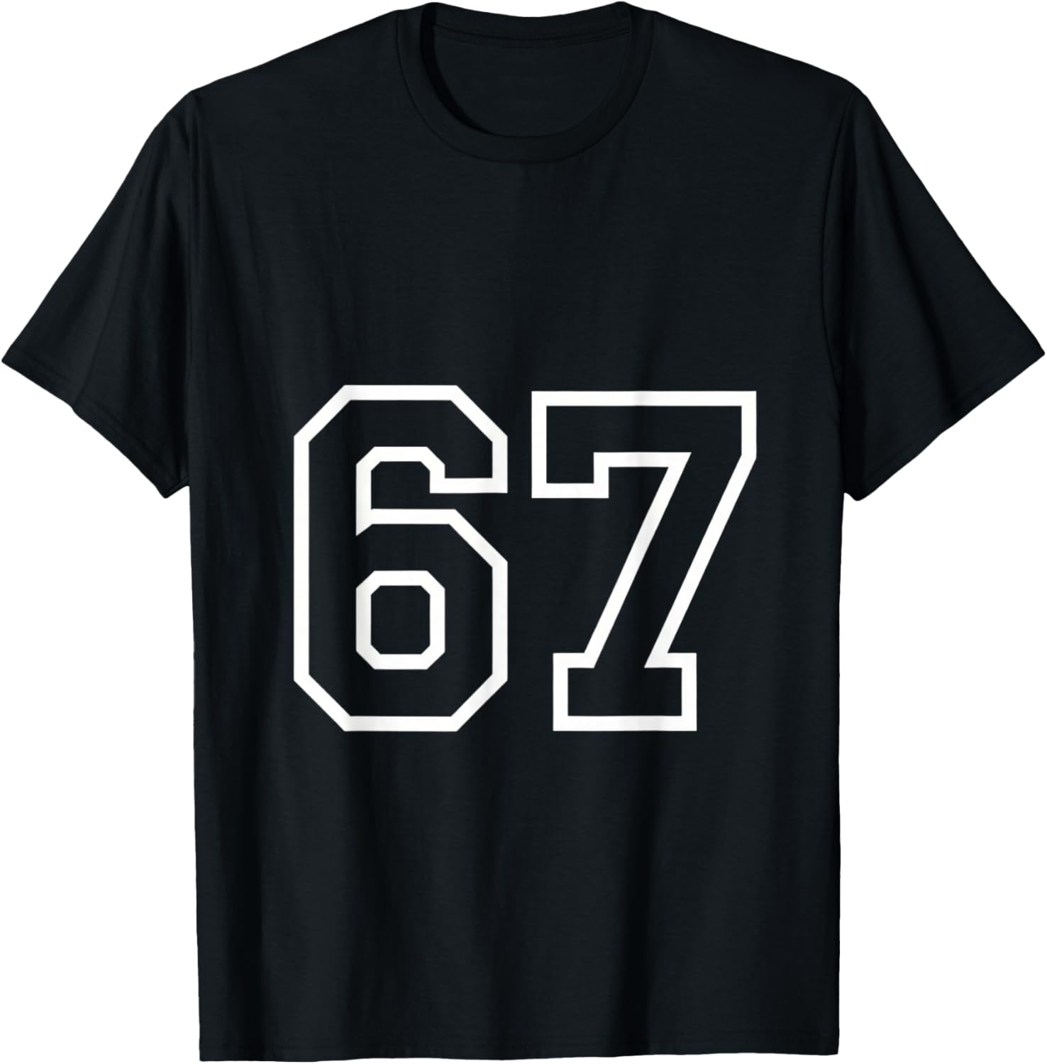 Number 67 Numbered Uniform Sports Jersey Team 67th Birthday T-Shirt - T-Shirt | Black