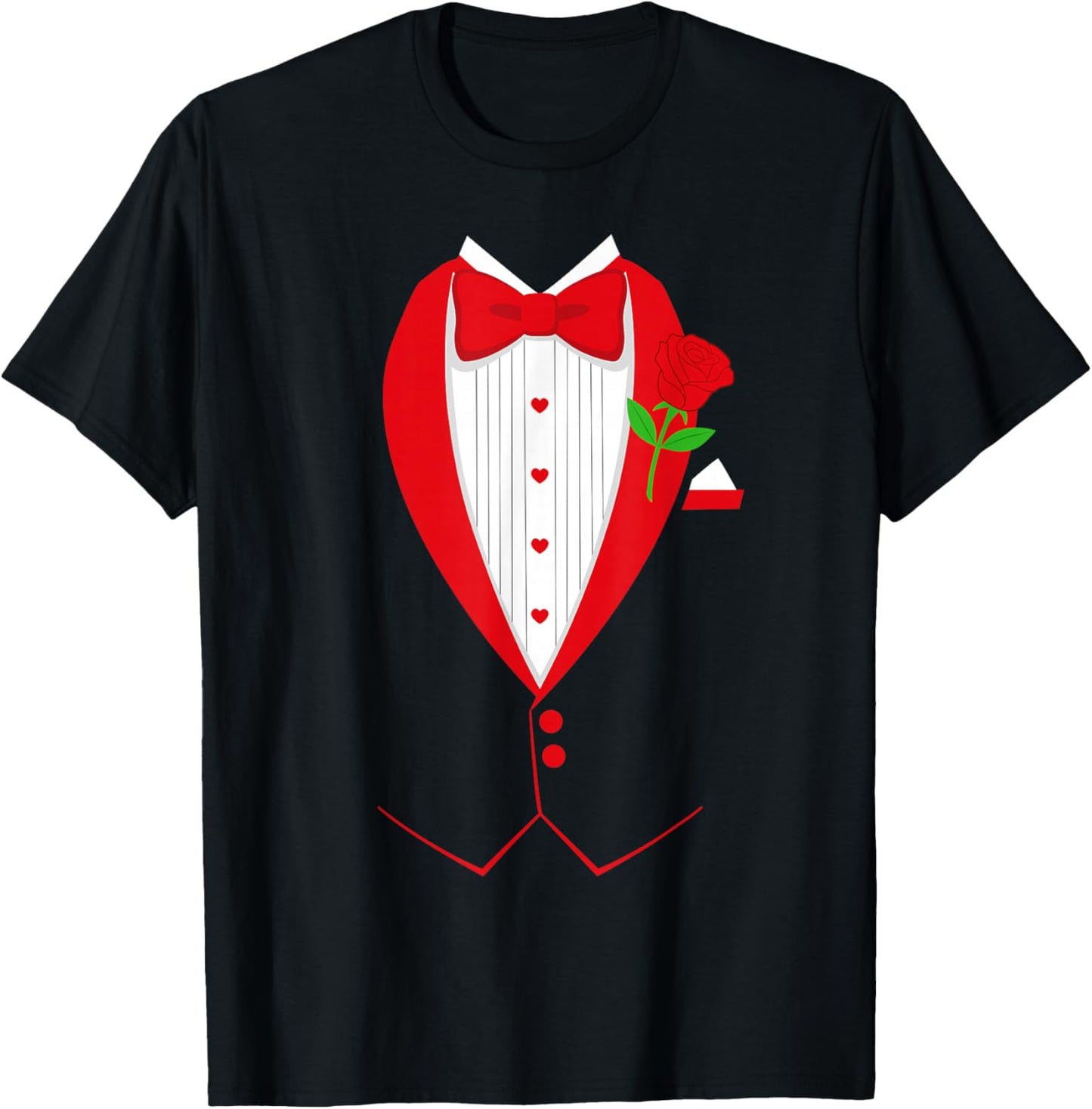 Funny Bow Tie Tuxedo Formal Party Valentines Day Costume T-Shirt - T-Shirt | Black