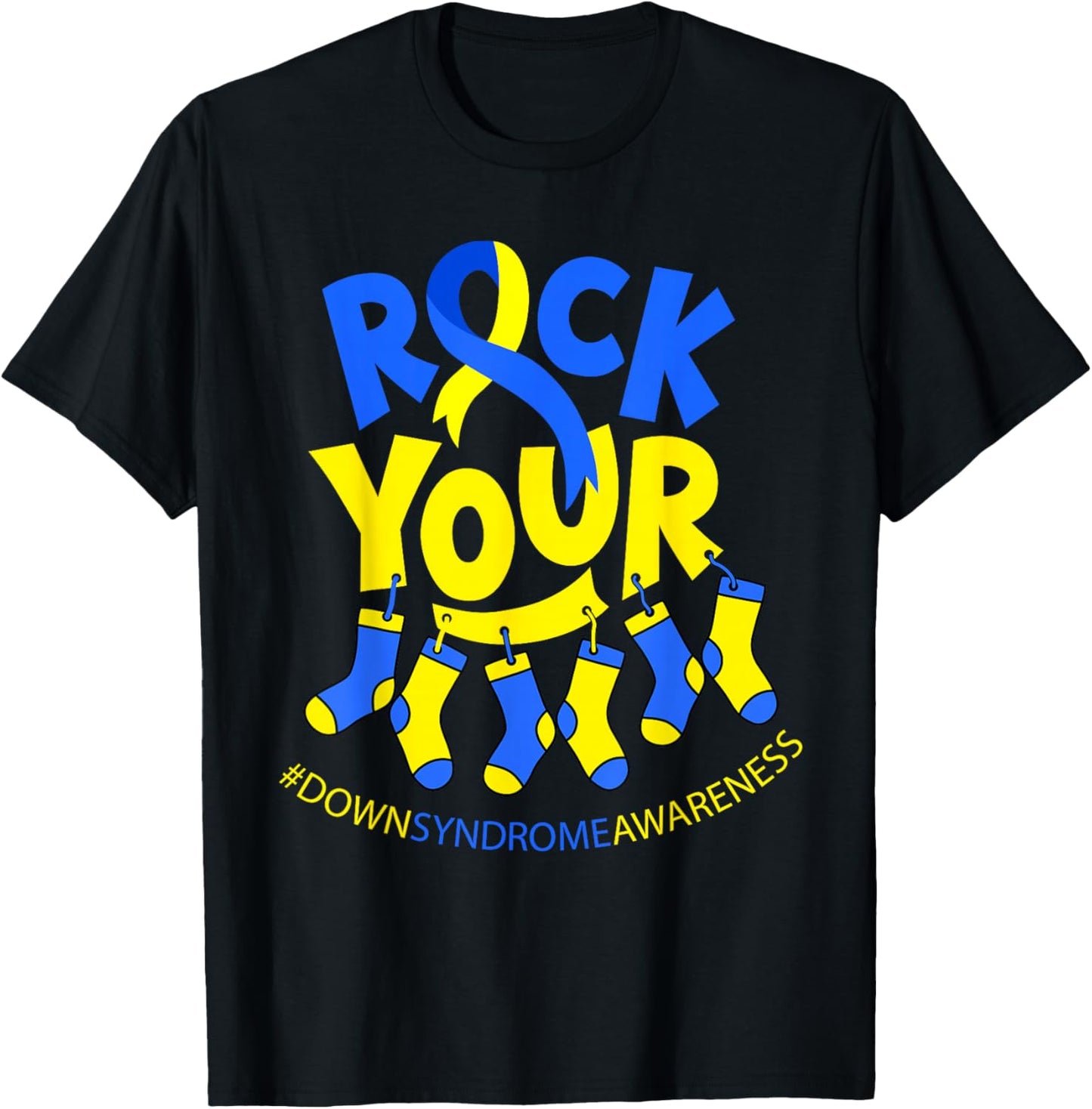 Rock Your Socks World Down Syndrome Day Men Women Kids T-Shirt - T-Shirt | Black