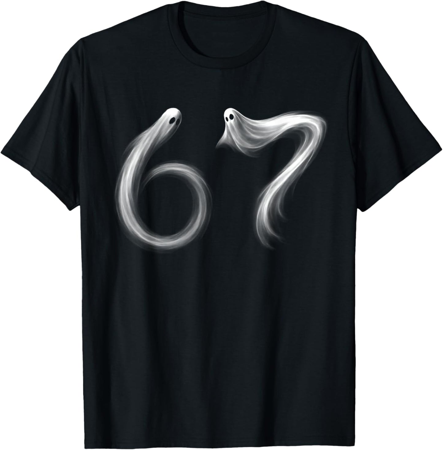 Funny Six Seven 6 7 Meme 67 Design Ghost Halloween Costume T-Shirt - T-Shirt | Black