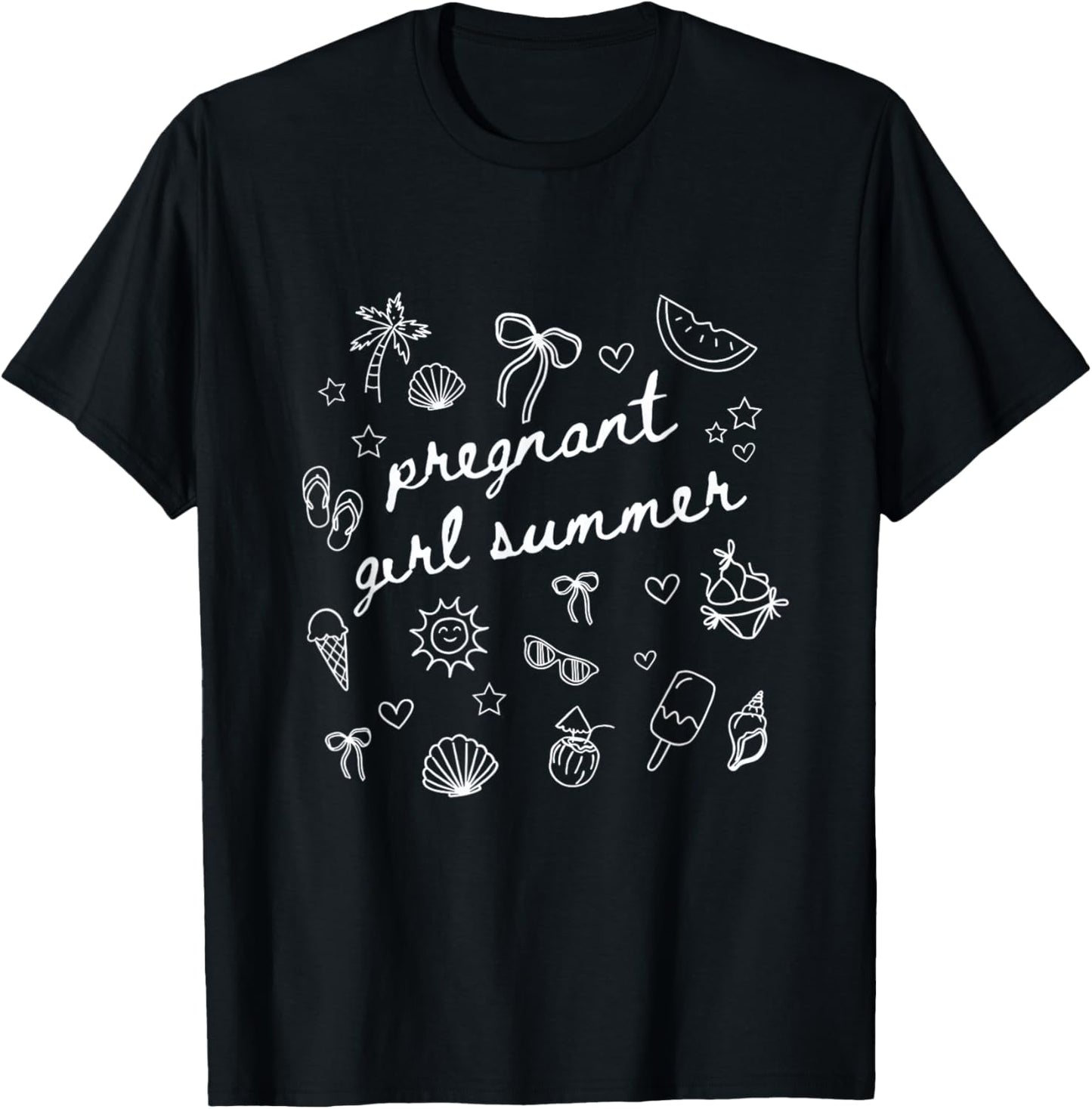 Pregnant Girl Summer Funny Baby Announcement T-Shirt - T-Shirt | Black