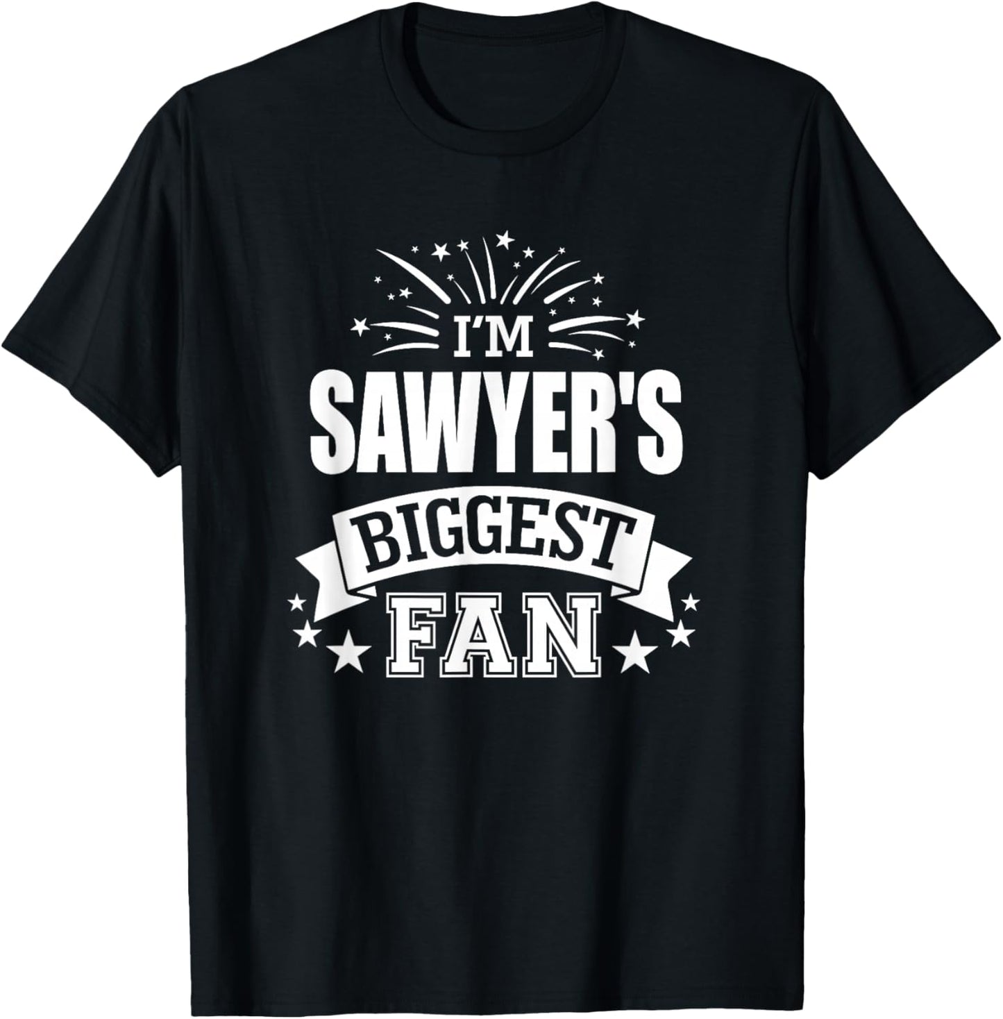 Sawyer Personalized Name Sports Fan Birthday Graduation T-Shirt - T-Shirt | Black