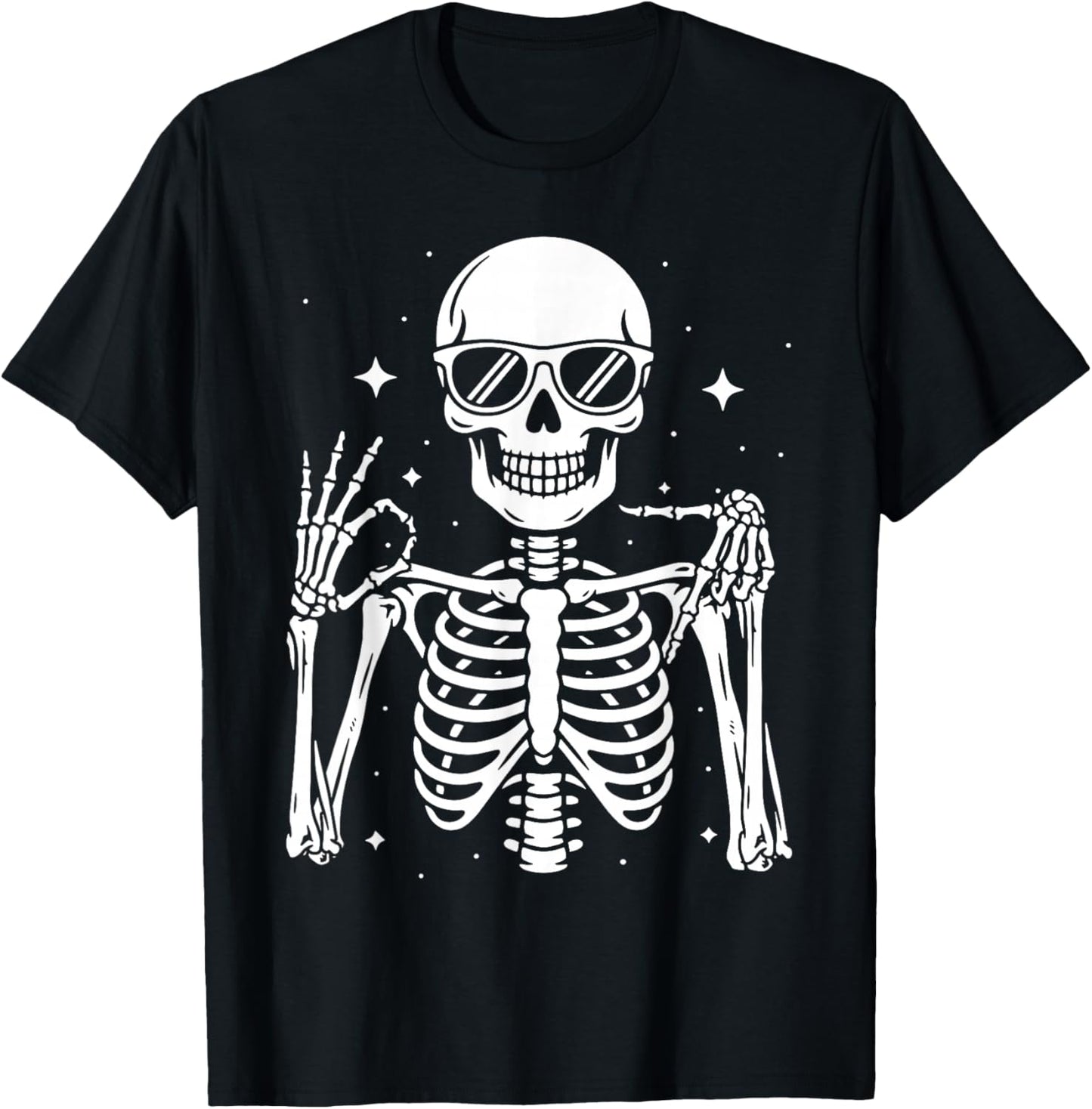 Six Seven 6 7 Meme Gen Alpha Halloween Skeleton Hands Sign T-Shirt - T-Shirt | Black