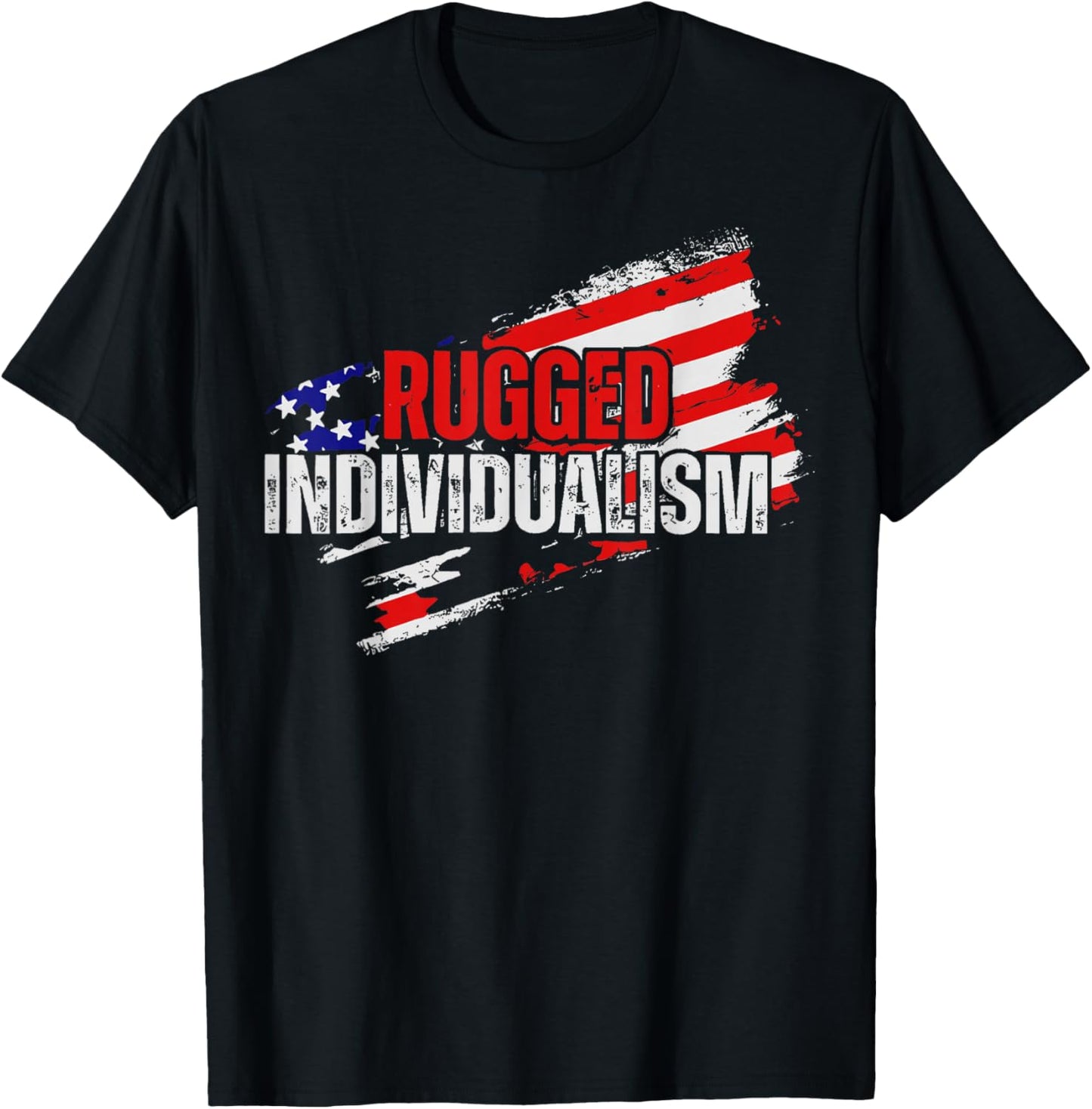 Rugged Individualism USA Flag T-Shirt - T-Shirt | Black