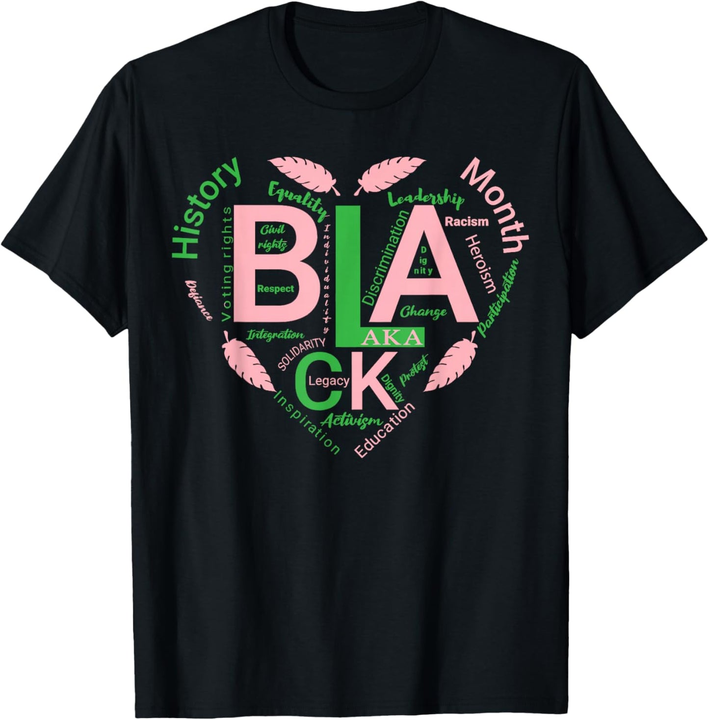 Black History Aka Inspired Heart Women Girl T-Shirt - T-Shirt | Black