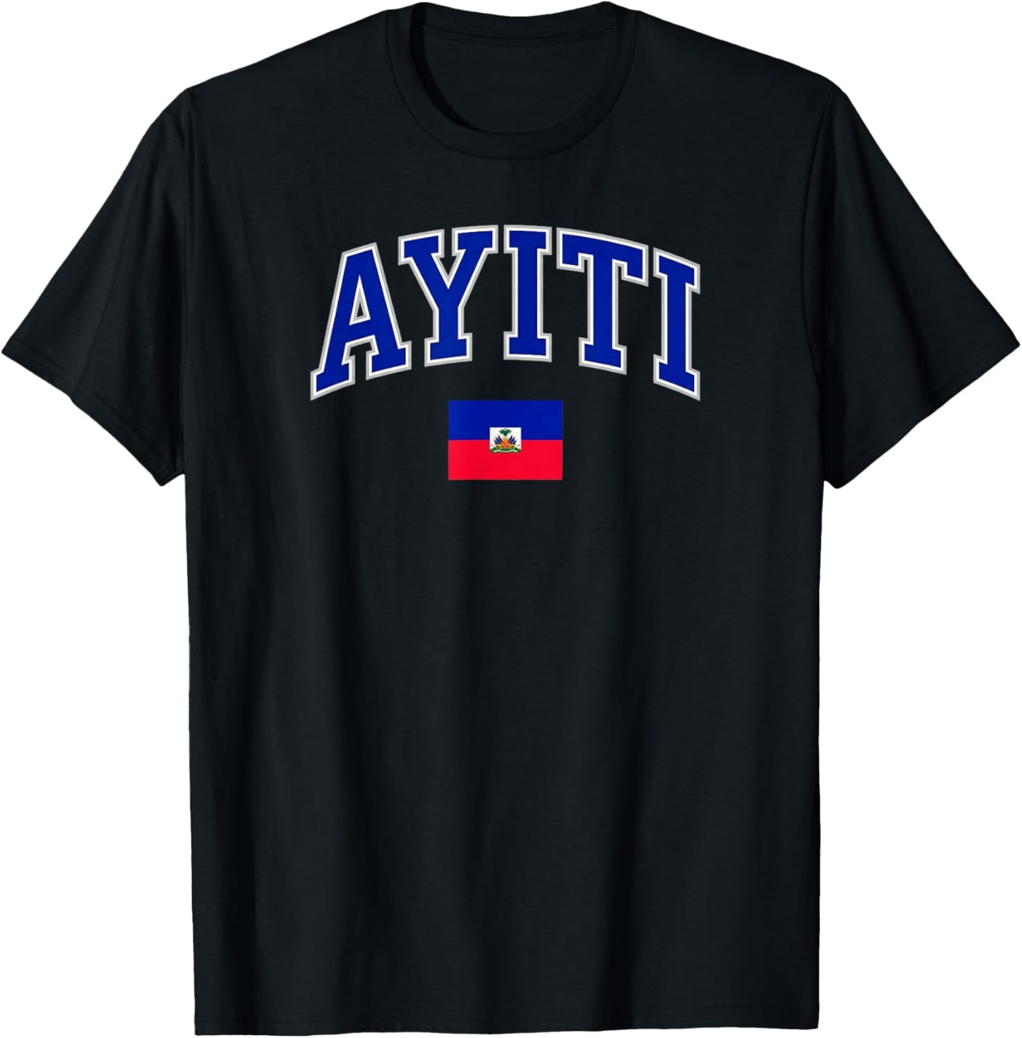 Haiti Ayiti Flag Design T-Shirt - T-Shirt | Black
