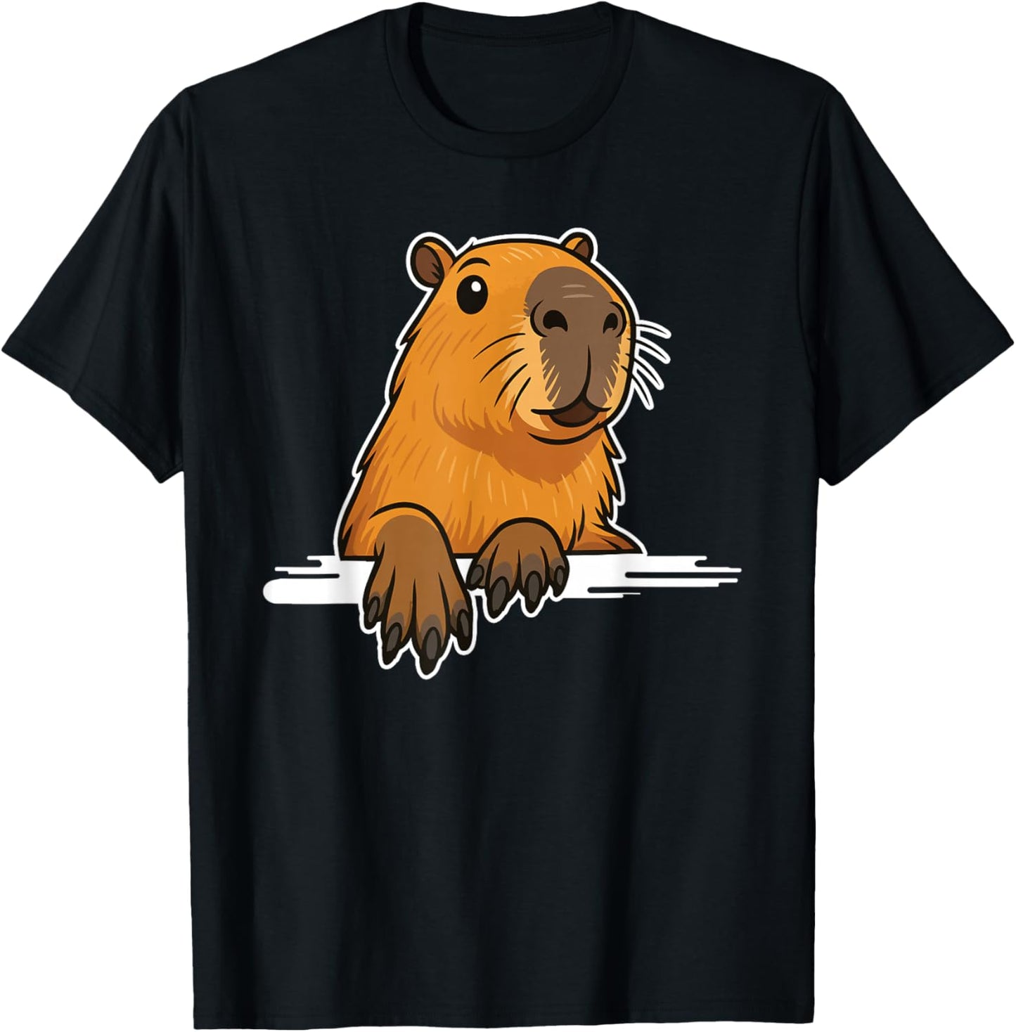 Capybara Cute Paws Men Women Kids Funny Capybara T-Shirt - T-Shirt | Black