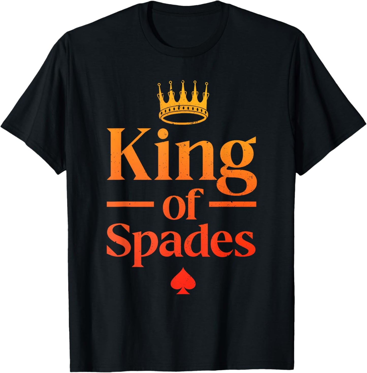 Cool King of Spades Art Dad Card Game Spades Player T-Shirt - T-Shirt | Black