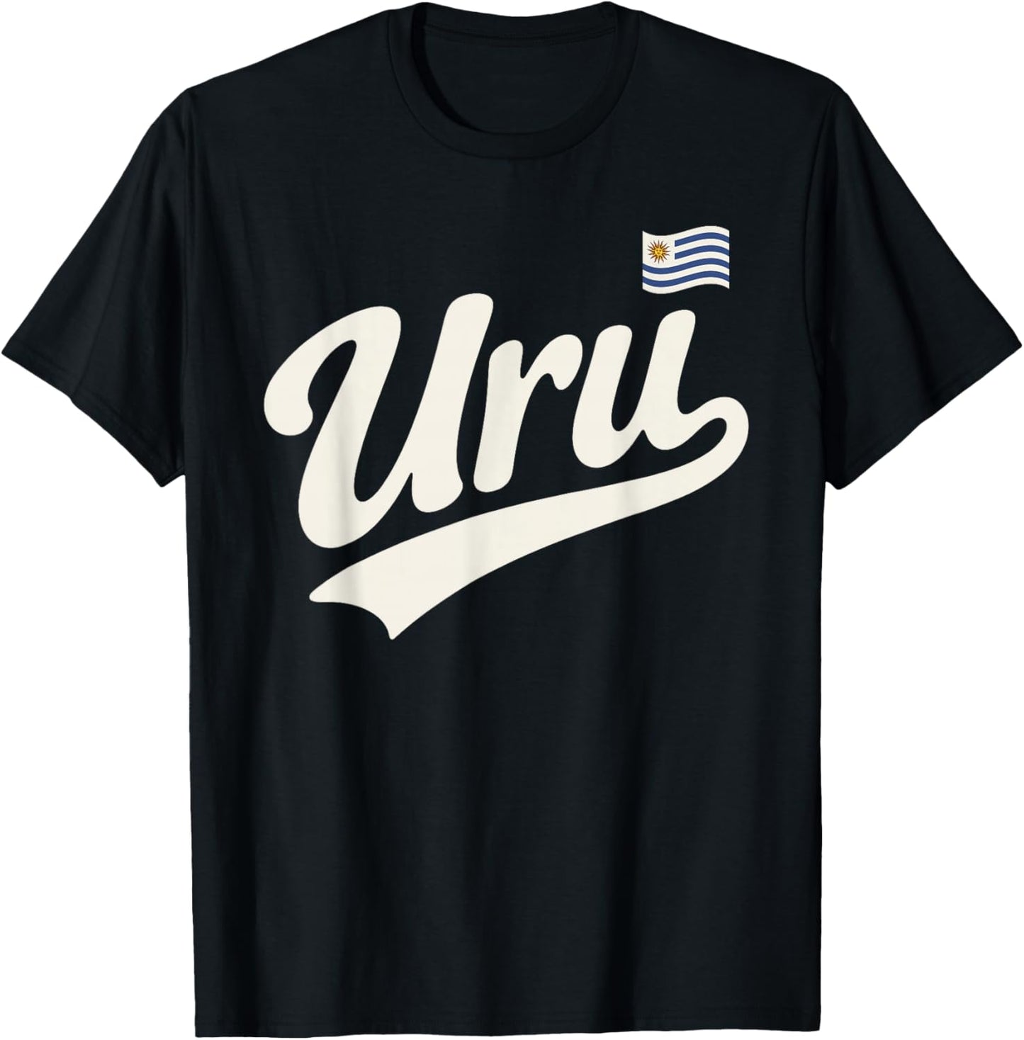 Uruguay Vintage Script Fan T-Shirt - T-Shirt | Black
