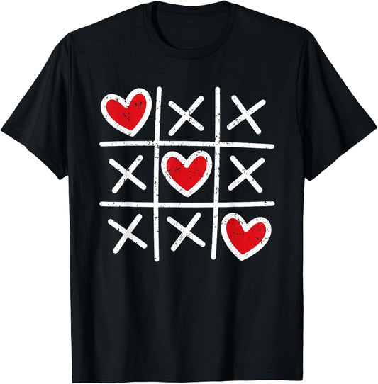 Cute Heart Valentines Day Graphic Love Hearts Boys Girls T-Shirt - T-Shirt | Black