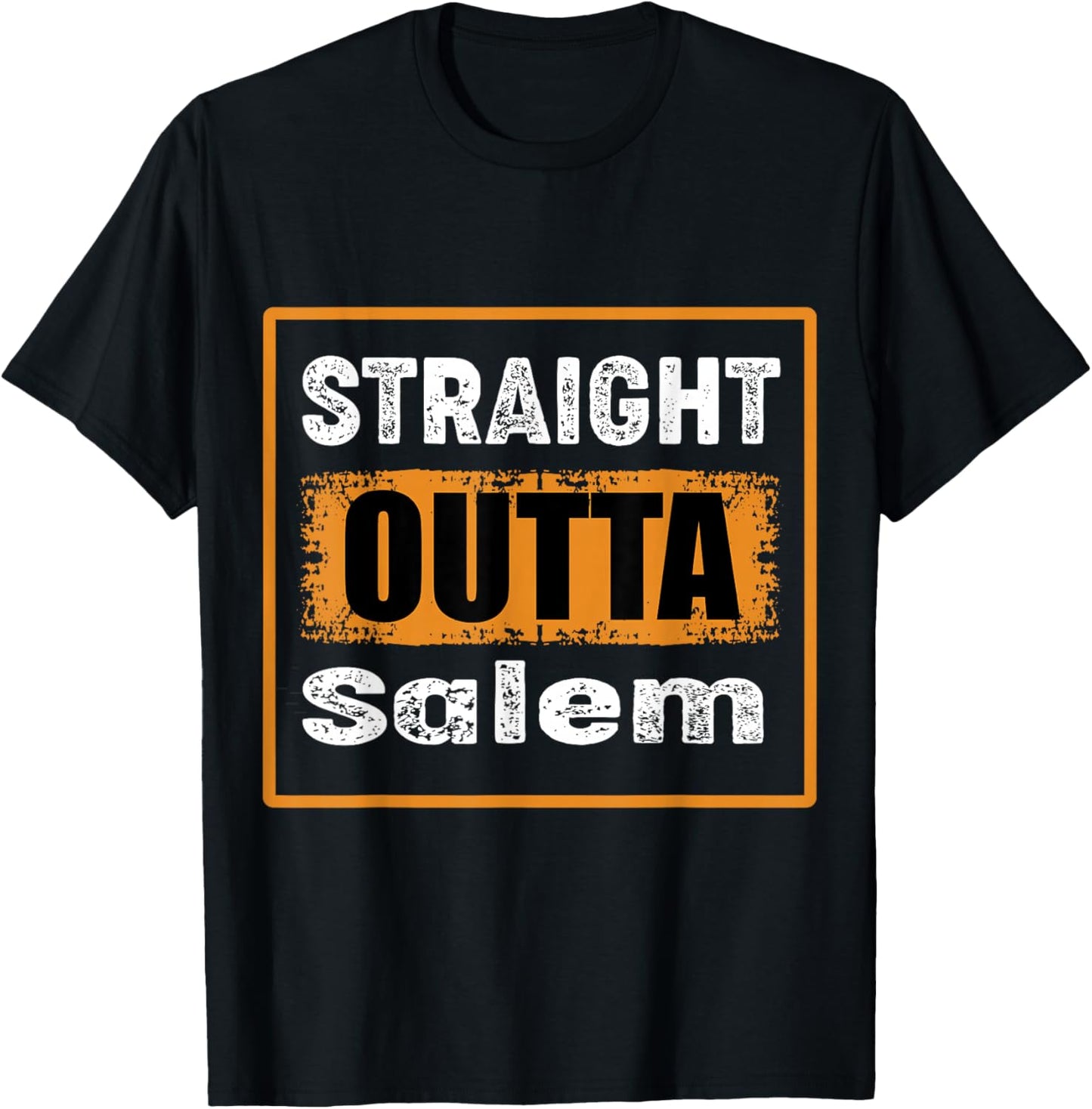 Straight Outta Salem Oregon USA Retro Distressed Vintage T-Shirt - T-Shirt | Black
