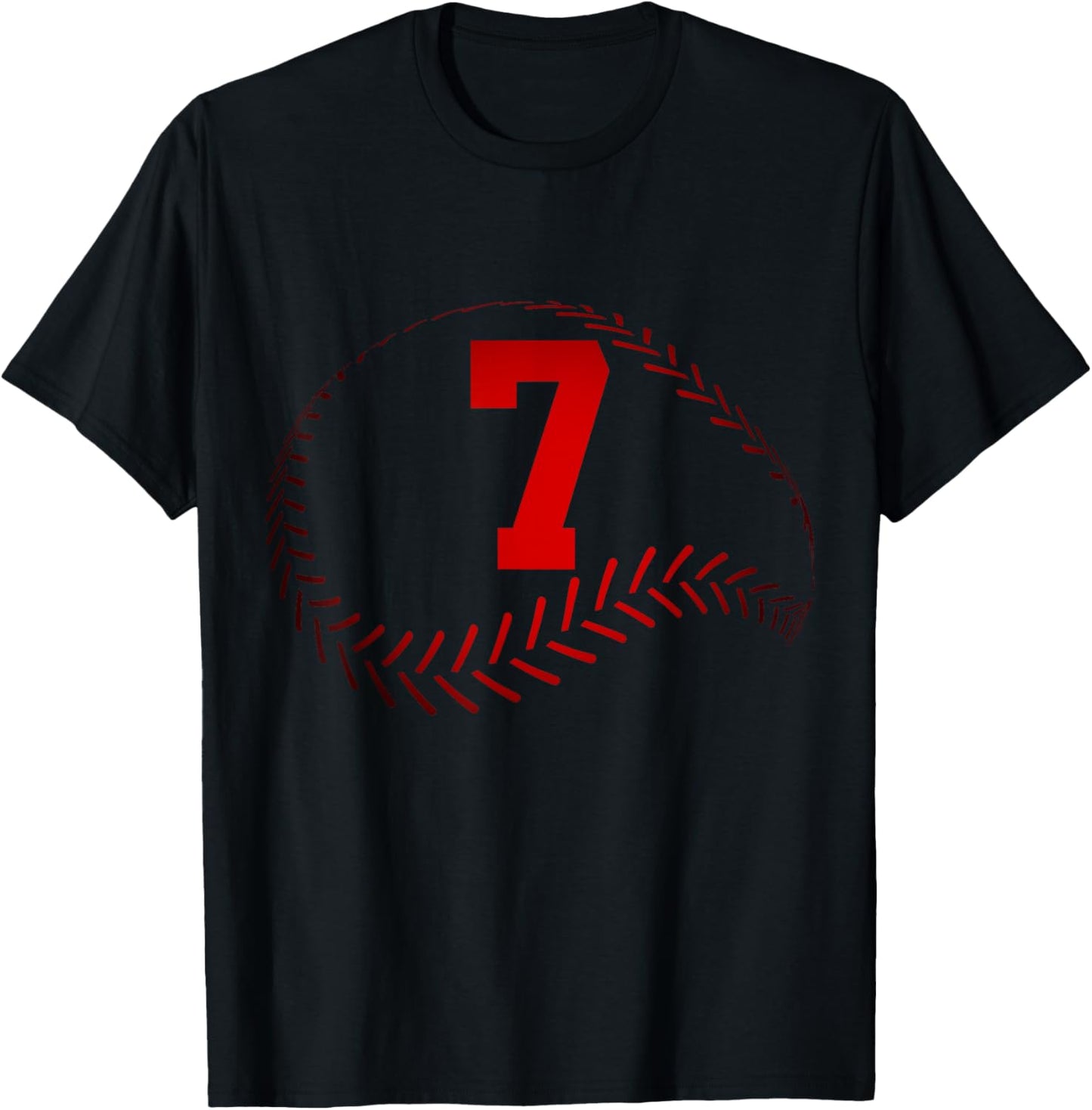 Number 7 Years Baseball 7TH Birthday T-Shirt - T-Shirt | Black