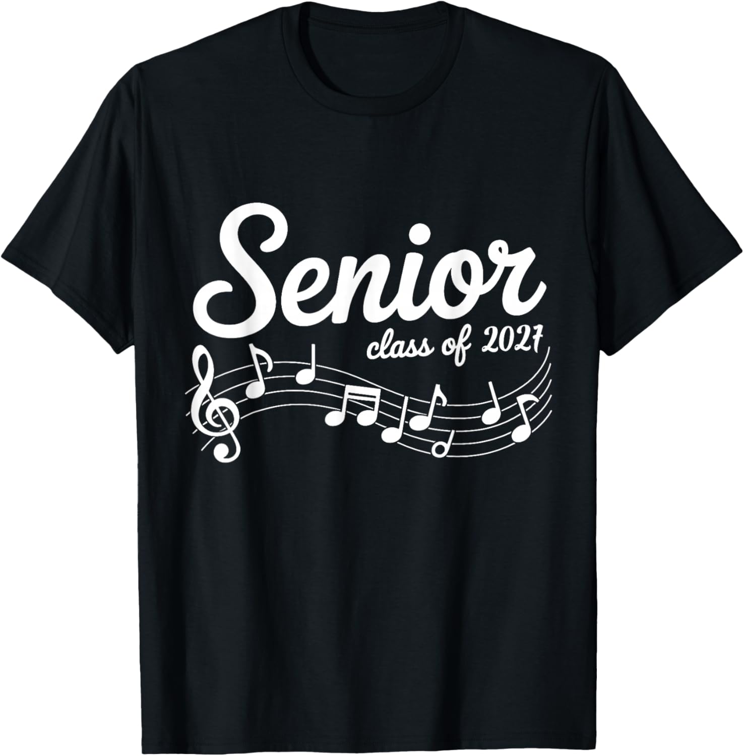 2027 Senior Choir Band Orchestra Class of 2027 Music Notes T-Shirt - T-Shirt | Black