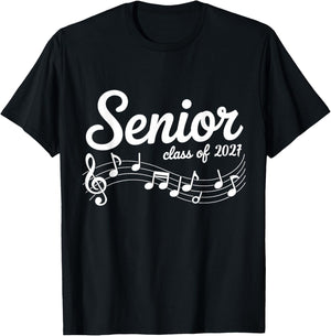 2027 Senior Choir Band Orchestra Class of 2027 Music Notes T-Shirt - T-Shirt | Black