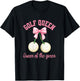 Coquette Bow Golf Queen Funny Female Golfer Women Golfing T-Shirt - T-Shirt | Black