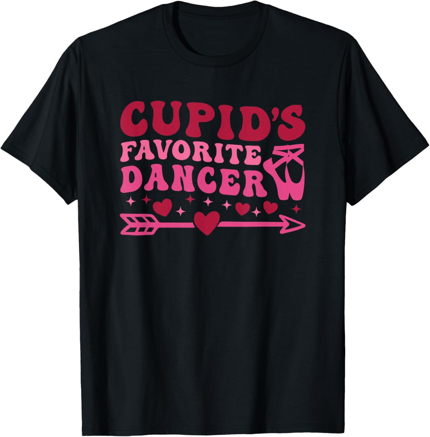 Dancer Valentine's Day Dance and Ballet Cute Hearts T-Shirt - T-Shirt | Black