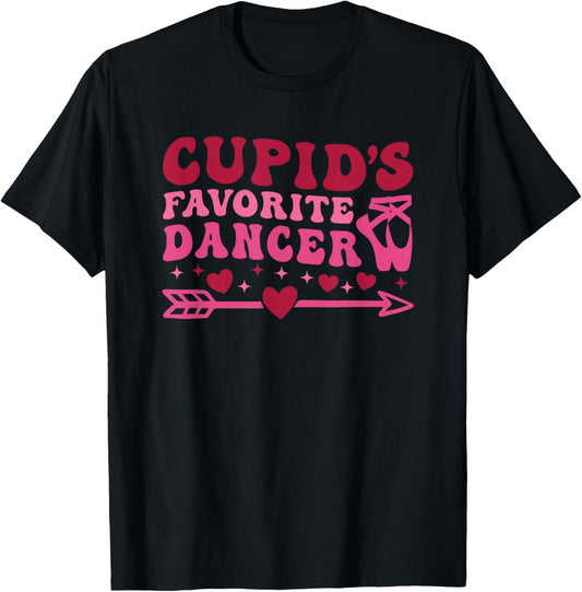 Dancer Valentine's Day Dance and Ballet Cute Hearts T-Shirt - T-Shirt | Black