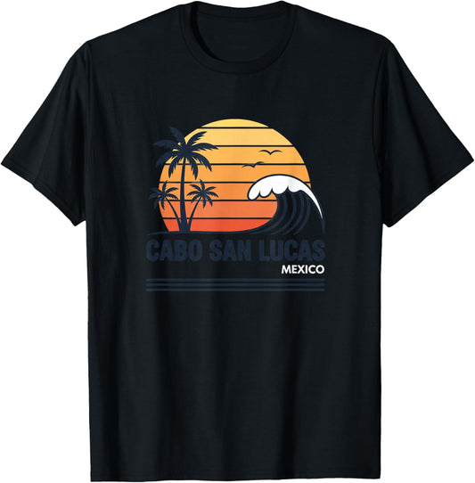 Cabo San Lucas Mexico Beach Sunset Kids Surf Travel Souvenir T-Shirt - T-Shirt | Black