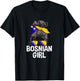 Bosnian Girl Messy Hair Bun Bosnia Woman T-Shirt - T-Shirt | Black