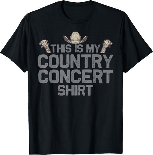 Cool Country Music Art Women Classic Country Concert T-Shirt - T-Shirt | Black