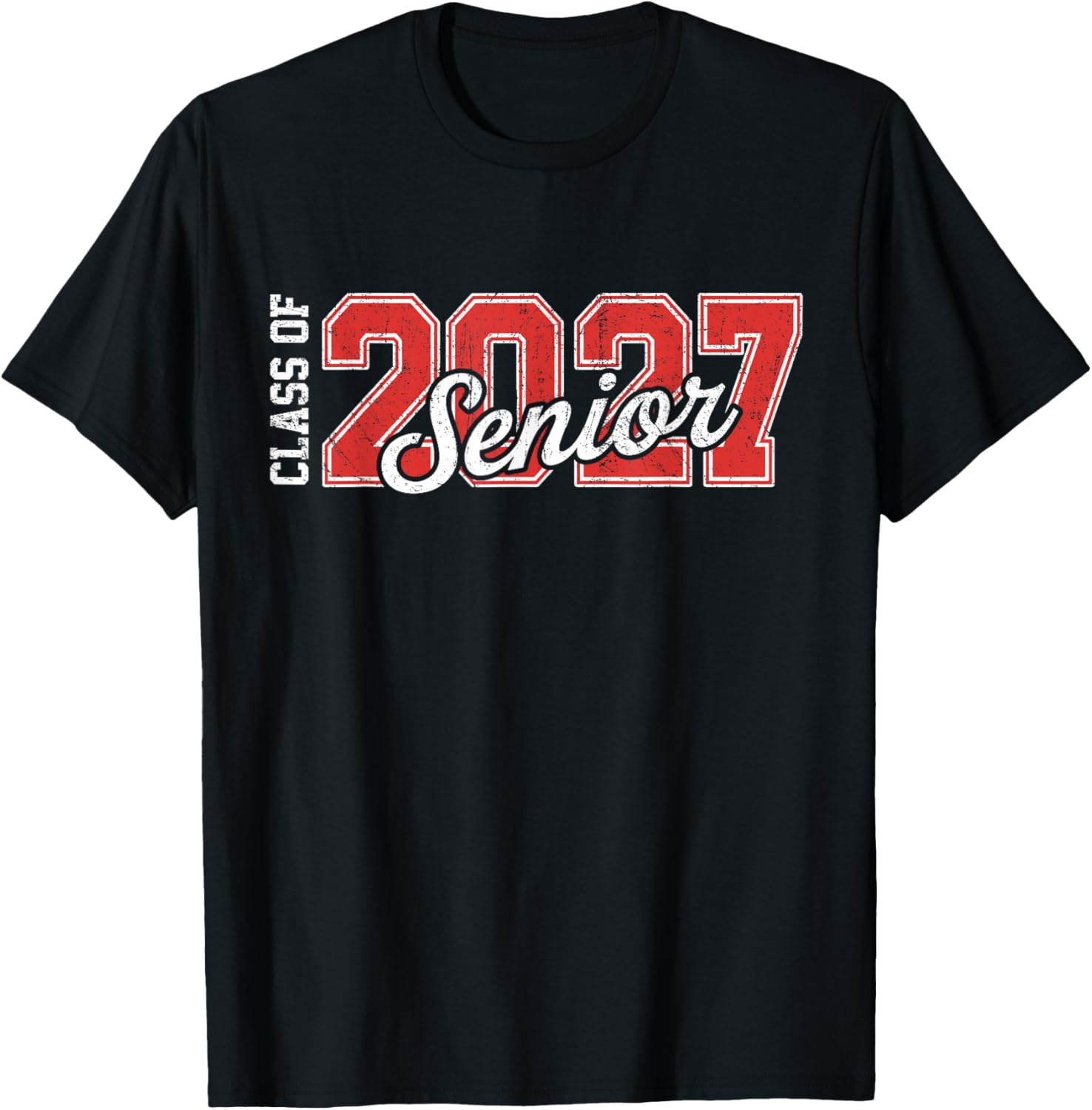 Senior 2027 Graduation Vintage Class of 2027 Grad Men Women T-Shirt - T-Shirt | Black