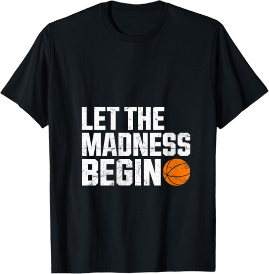 Women's Vintage Mad March Hoop Basketball Lovers Squad Tournament V-Neck T-Shirt - T-Shirt | Black