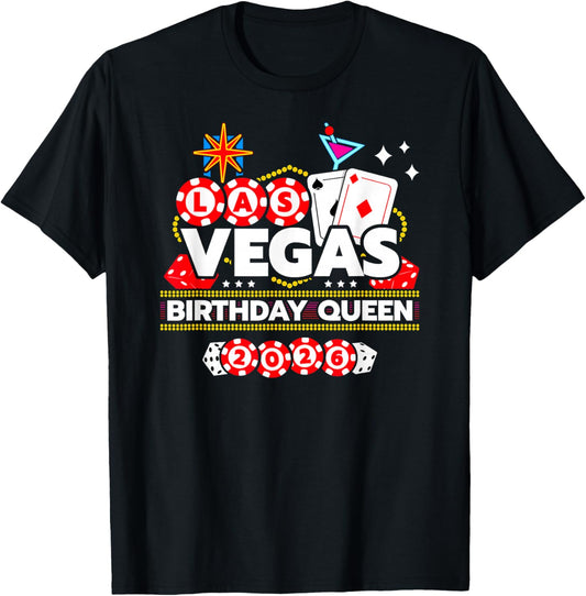 Vegas Birthday Queen - Las Vegas Birthday Party 2026 T-Shirt - T-Shirt | Black
