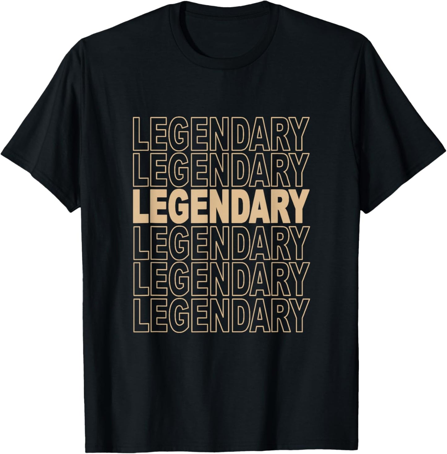 Tan Legendary Tan Color Graphic T-Shirt - T-Shirt | Black