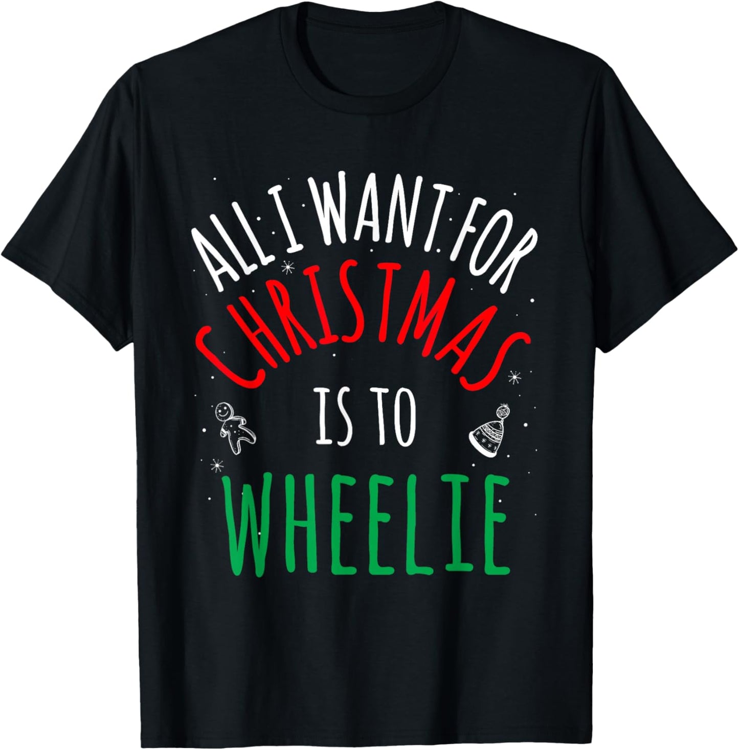 Wheelie Bike - Group Matching Family Christmas Funny Pajama T-Shirt - T-Shirt | Black