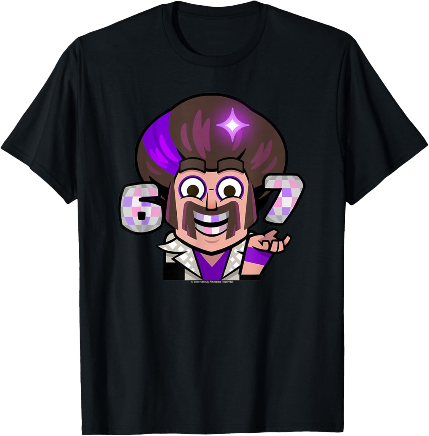 Clash Royale 6 7 Wizard Emote Mobile Game Emoji T-Shirt - T-Shirt | Black