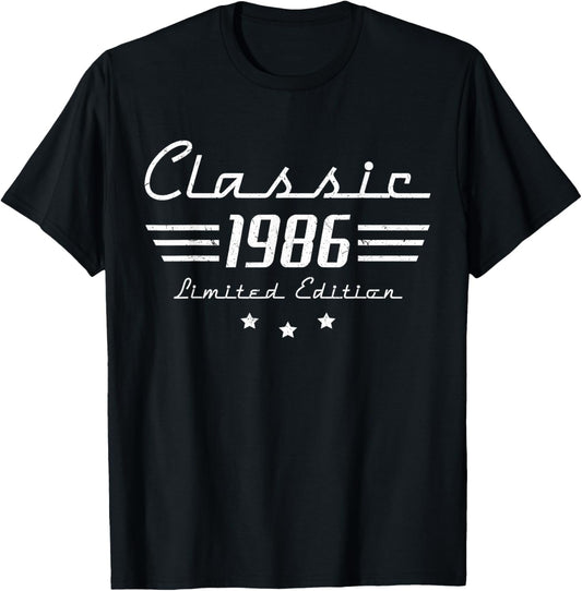 40 Year Old Gifts Men Vintage Classic Car 1986 40th Birthday T-Shirt - T-Shirt | Black