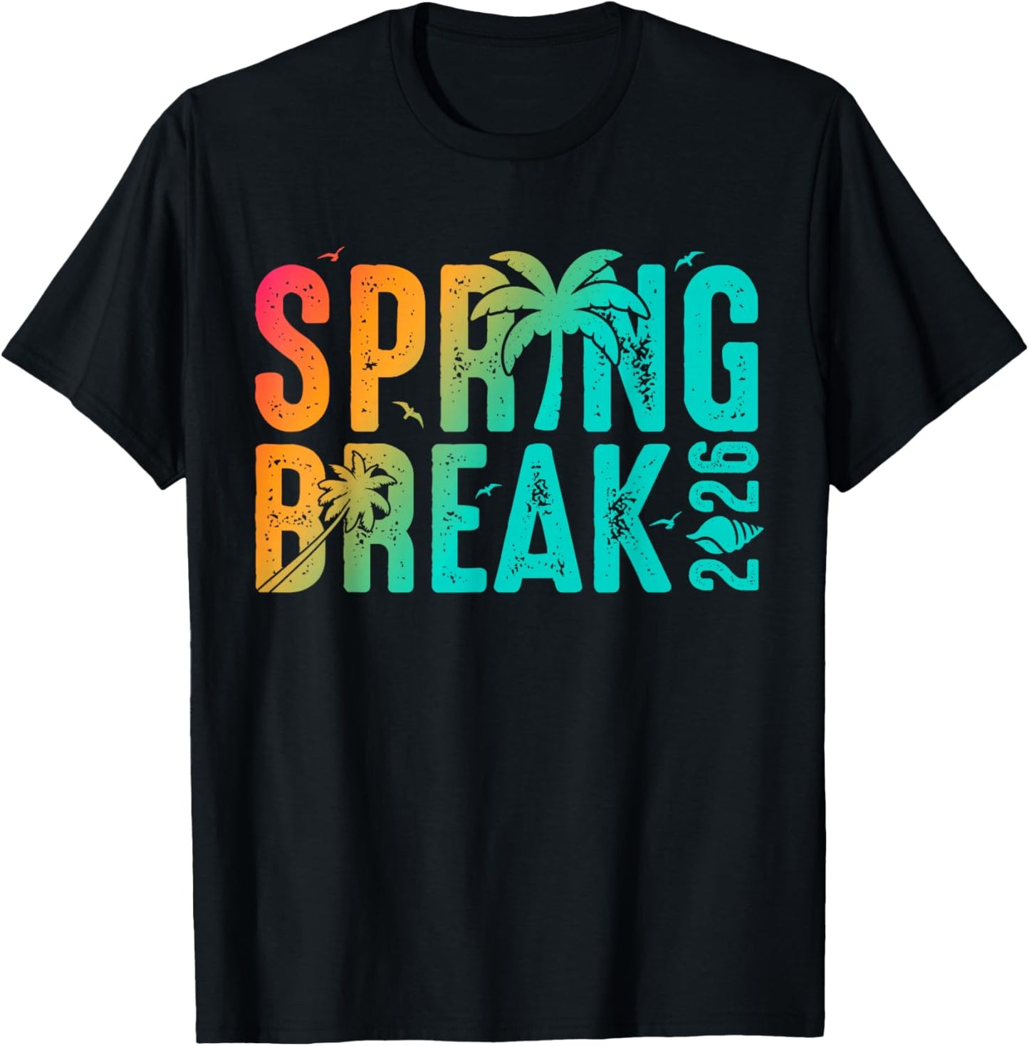 Vintage Spring Break 2026 Vacation Beach Family Friend Trip T-Shirt - T-Shirt | Black