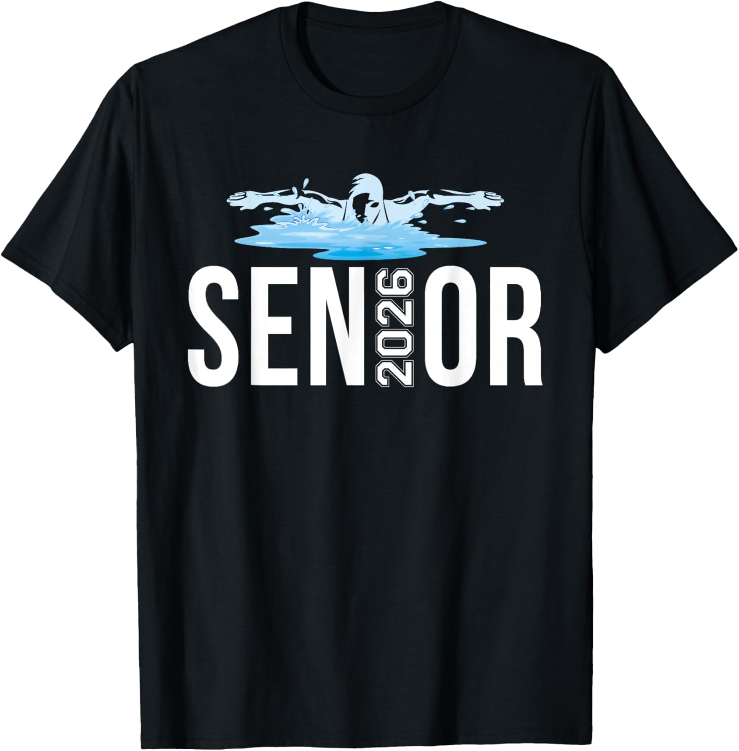Senior Swim Team Member Class of 2026 Swimmer Vintage T-Shirt - T-Shirt | Black