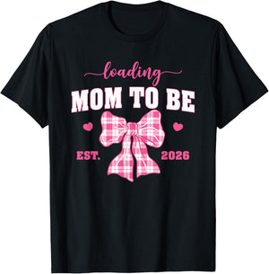 Loading Mom to Be 2026 Cute Pregnancy Announcement T-Shirt - T-Shirt | Black