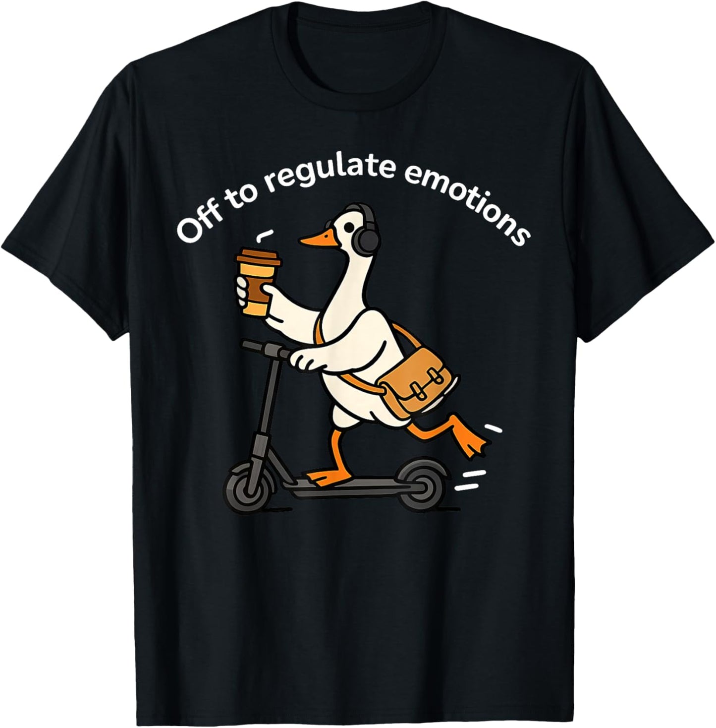 Off to Regulate Emotions Funny Duck Mental Health Counselor T-Shirt - T-Shirt | Black