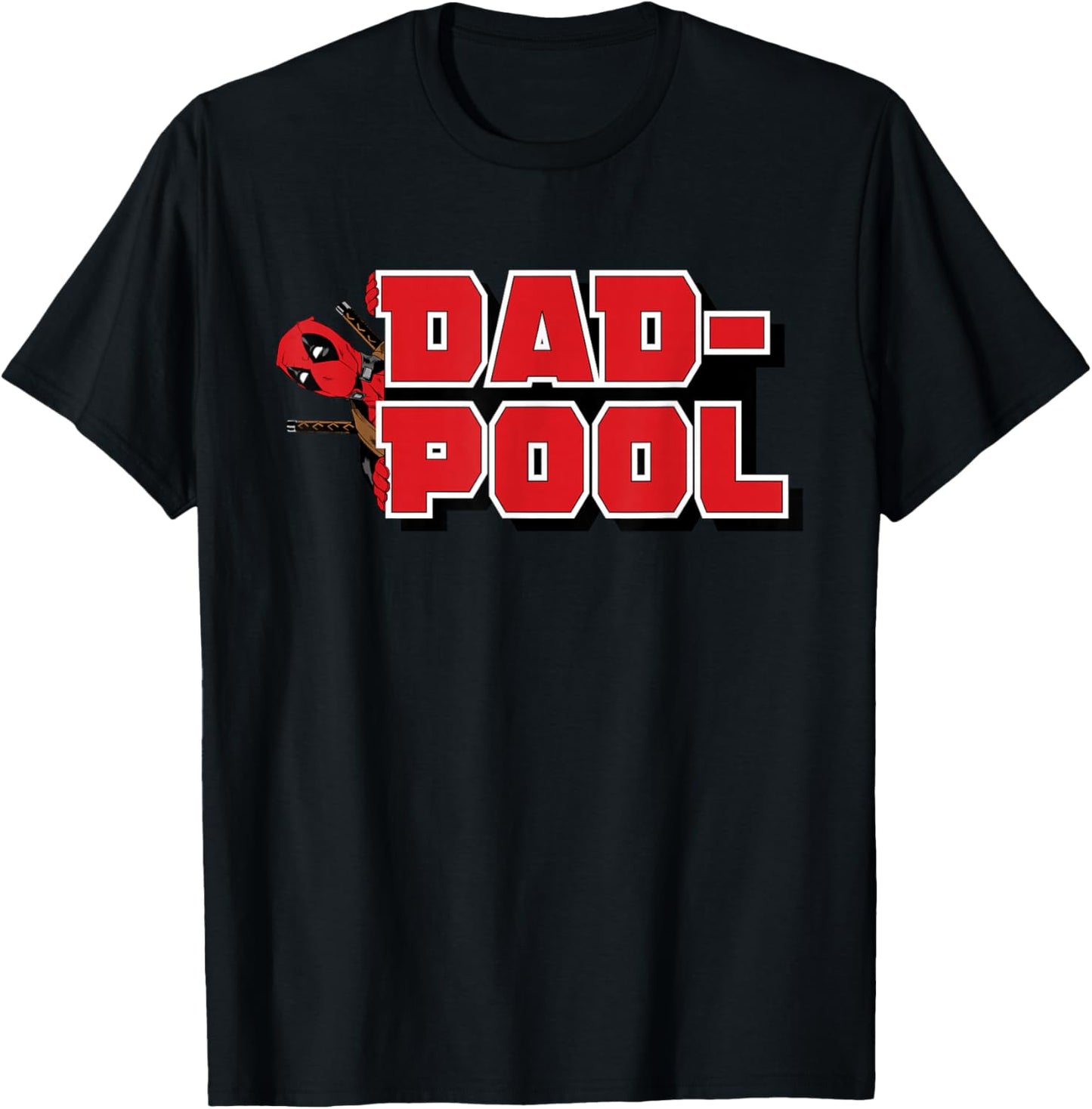 Marvel Deadpool Dad-Pool Logo Funny Dad T-Shirt - T-Shirt | Black