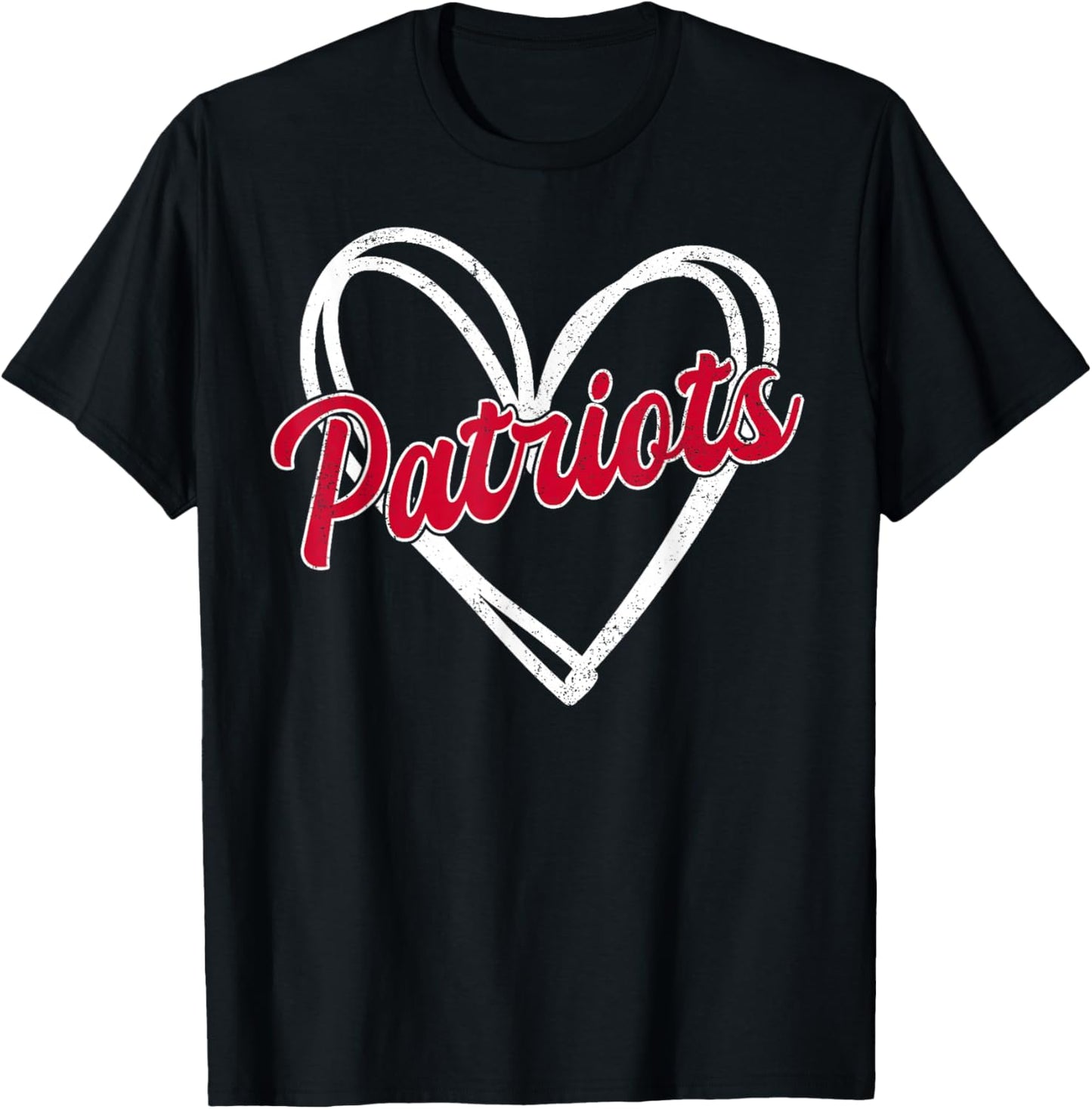 Vintage Patriot Vintage Heart Design Men Women Kids T-Shirt - T-Shirt | Black