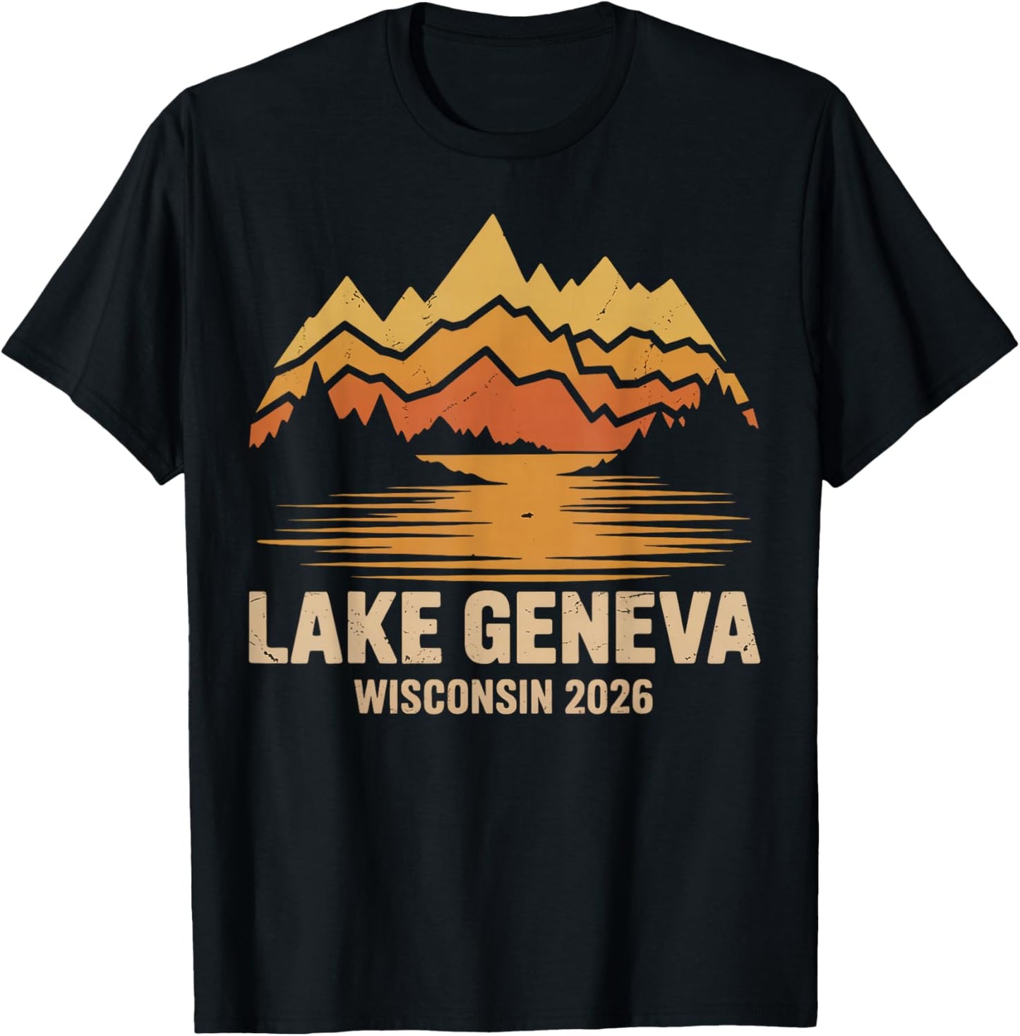 Lake Geneva Lake Life 2026 Wisconsin T-Shirt - T-Shirt | Black