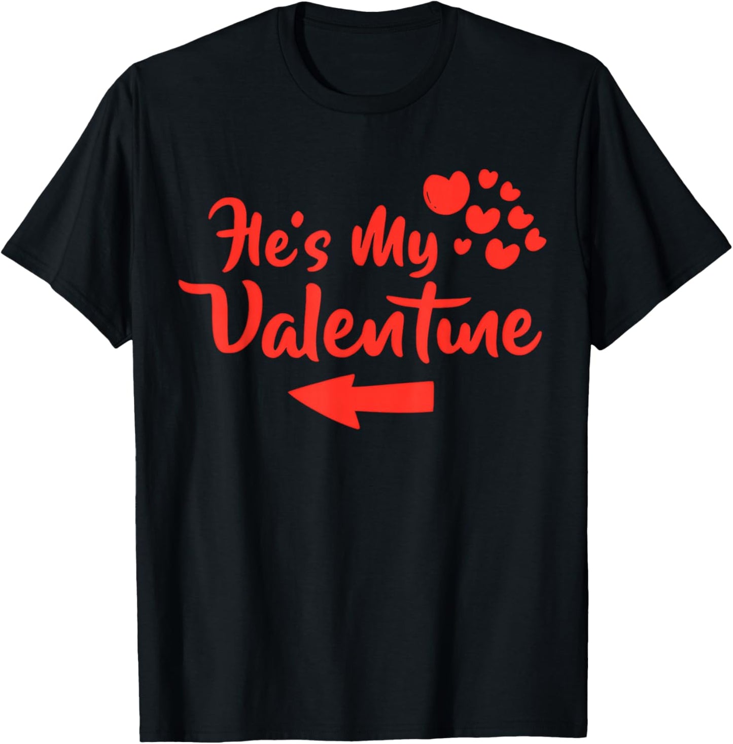 She is My Valentine Matching Couples Love Heart T-Shirt - T-Shirt | Black
