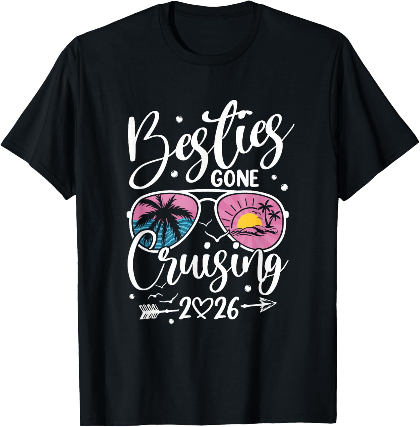 Besties Gone Cruising 2026 Girls Matching Women Cruise T-Shirt - T-Shirt | Black