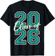 Class of 2026 Graduation Varsity Teal White Letters T-Shirt - T-Shirt | Black
