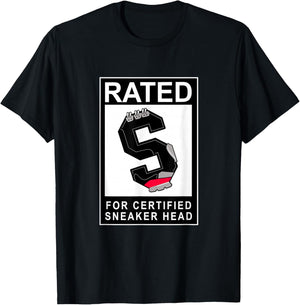 Rated S for Certified Sneaker Head Graphic T-Shirt - T-Shirt | Black