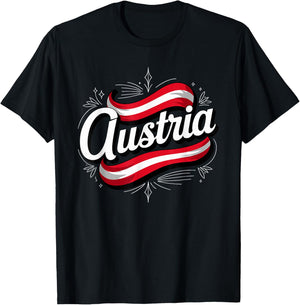 Austria Flag Austria Pride Alpine Heritage Spirit T-Shirt - T-Shirt | Black