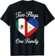 Mexipino, Two Flags One Family, Proud Mexipino T-Shirt - T-Shirt | Black