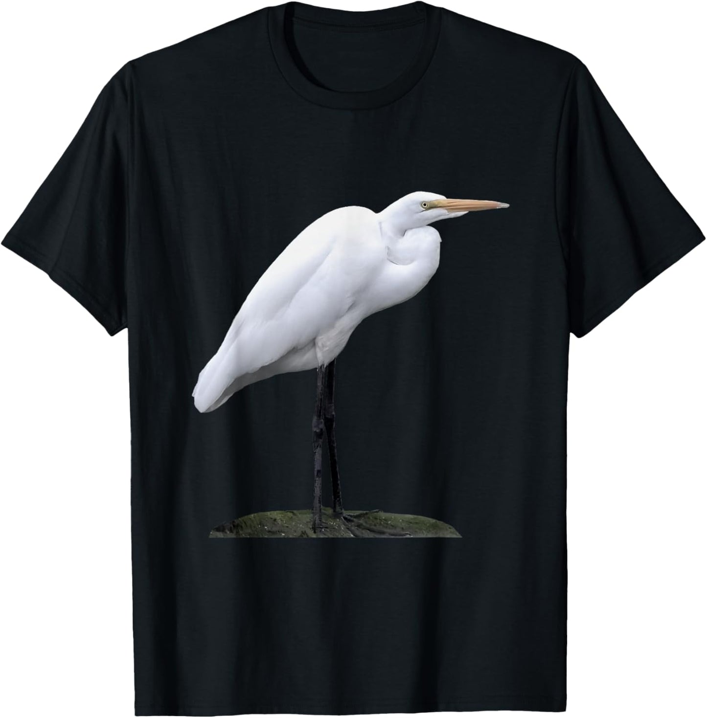Great Egret : Wetland Wildlife T-Shirt - T-Shirt | Black